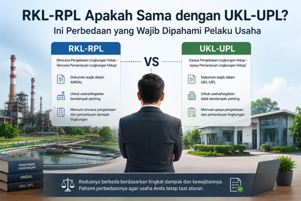 RKL-RPL dan UKL-UPL, perbandingan dokumen pengelolaan dan pemantauan lingkungan hidup untuk pelaku usaha.